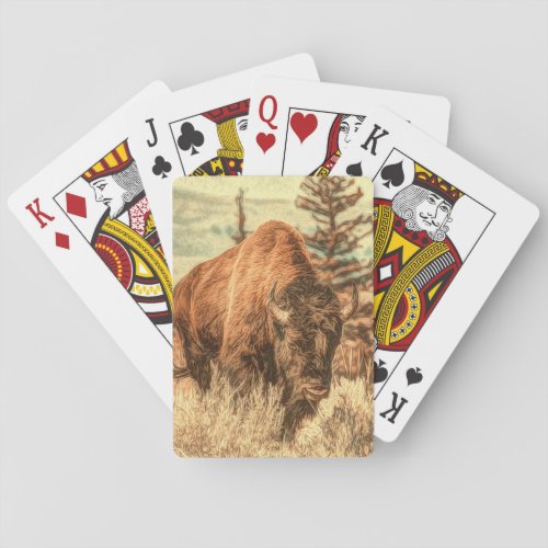Wild Woodland Bison Playing Cards