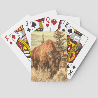 Wild Woodland Bison Poker Cards