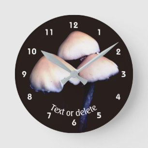Wild Woodland Mushrooms Nature Personalized Round Clock