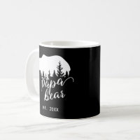 Papa Bear Personalized Black Coffee Mug