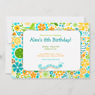 Wild World Cute Bugs Party Invitation