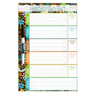 Wild World - Kids' To-Do List / Schedule / Chores Dry Erase Board