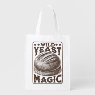 Wild Yeast Magic Sourdough Bread Baking Enthusiast Grocery Bag