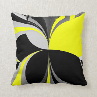 wild yellow black abstract throw pillow