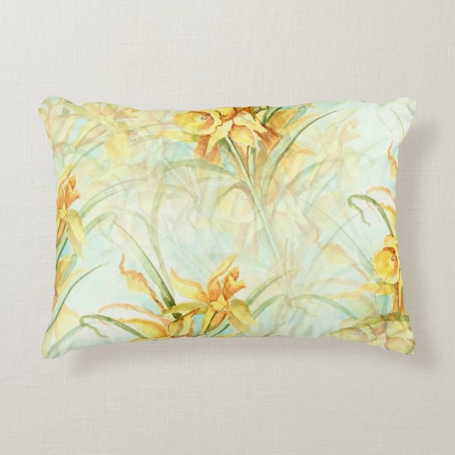 Wild Yellow Flowers Accent Pillow (Front)