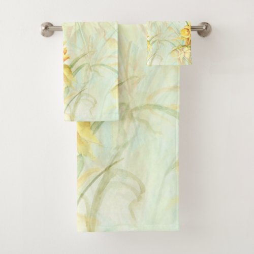 Wild Yellow Flowers Bath Towel Set