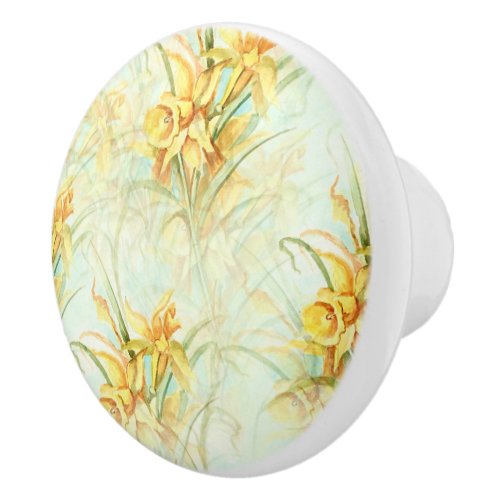 Wild Yellow Flowers Ceramic Knob