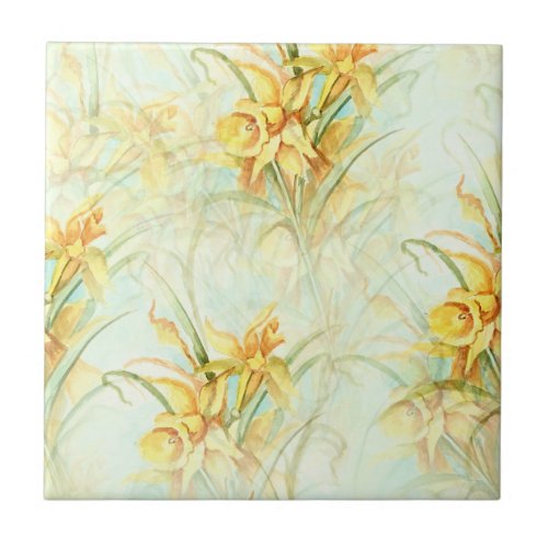 Wild Yellow Flowers Ceramic Tile