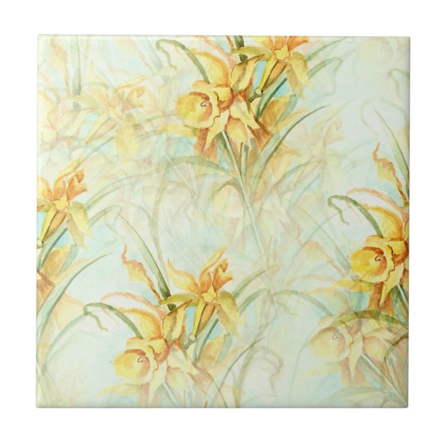 Wild Yellow Flowers Ceramic Tile (Front)