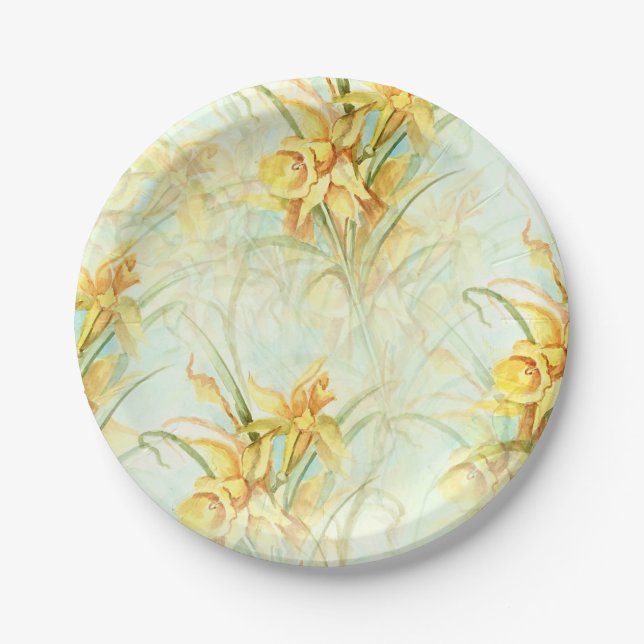 Wild Yellow Flowers Paper Plates (Front)