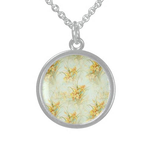 Wild Yellow Flowers Sterling Silver Necklace