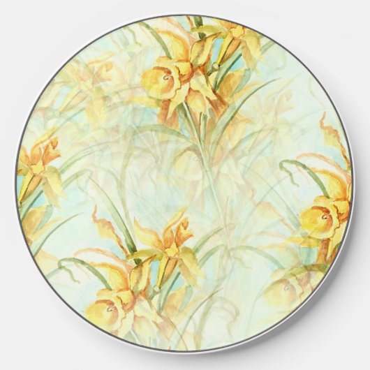 Wild Yellow Flowers Wireless Charger (Front)