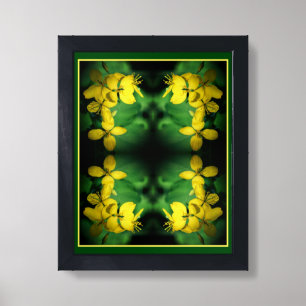 Wild Yellow Geraniums Floral Nature Art Framed Art