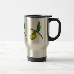 Wild Yellow Lady Slipper Flower Photo Travel Mug