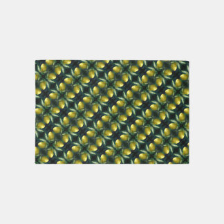 Wild Yellow Lady Slipper Orchid Flower Abstract Rug