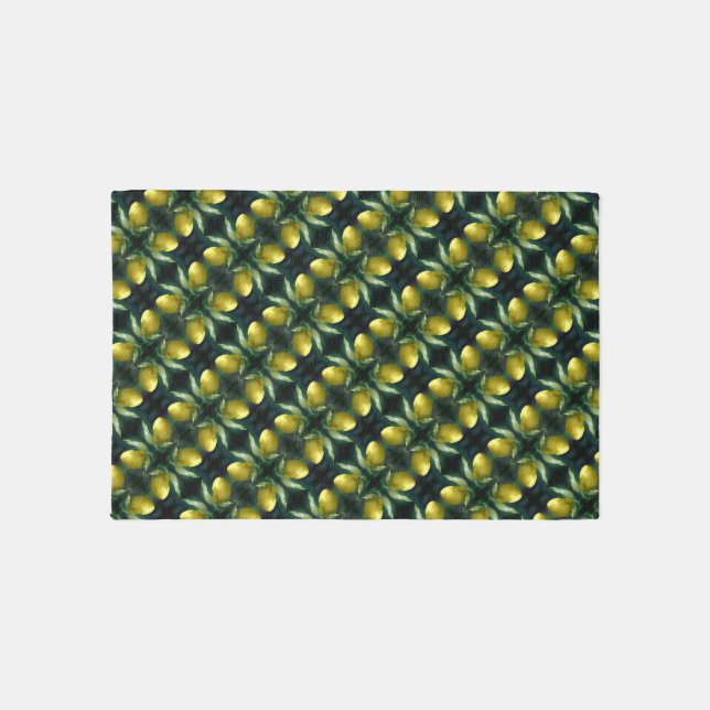 Wild Yellow Lady Slipper Orchid Flower Abstract Rug (Front)