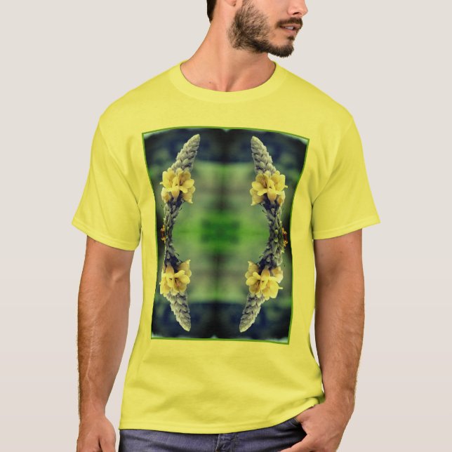 Wild Yellow Mullein Flower Abstract T-Shirt (Front)