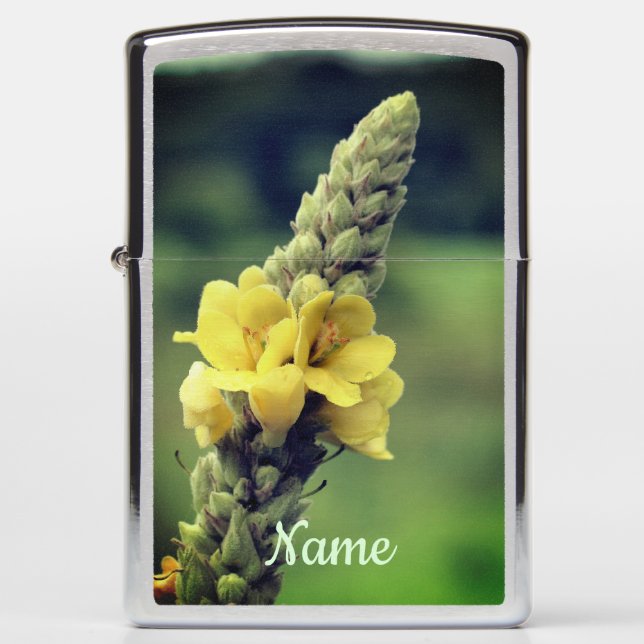 Wild Yellow Mullein Flower Personalized Zippo Lighter (Front)