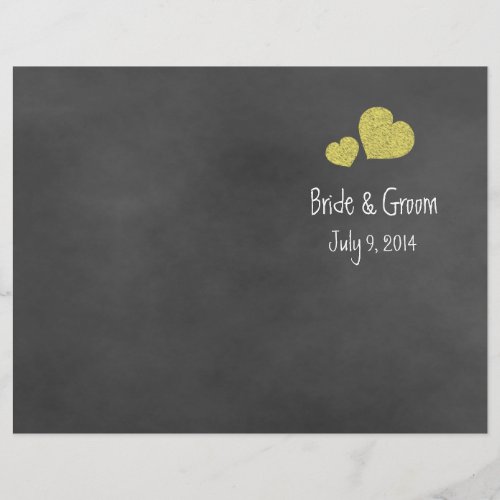 Wild Yellow Roses Chalkboard Folded Program