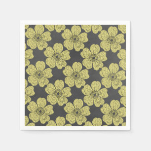 Wild Yellow Roses Chalkboard Napkins