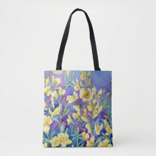 "Wild Yellow Sweet Peas" Shoulder Tote Bag