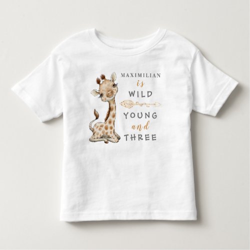 Wild Young and Three Birthday Jungle Baby T_Shirt