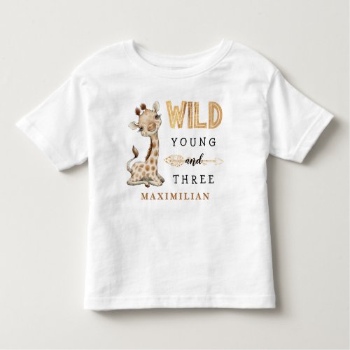 Wild Young and Three Birthday Jungle Baby T_Shirt