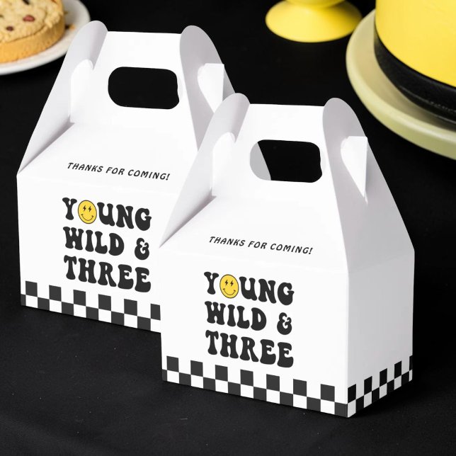 Wild Young and Three Boy 3rd Birthday Favor Boxes (Creator Uploaded)