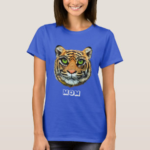 Blue Tiger Face T-Shirt, Zazzle