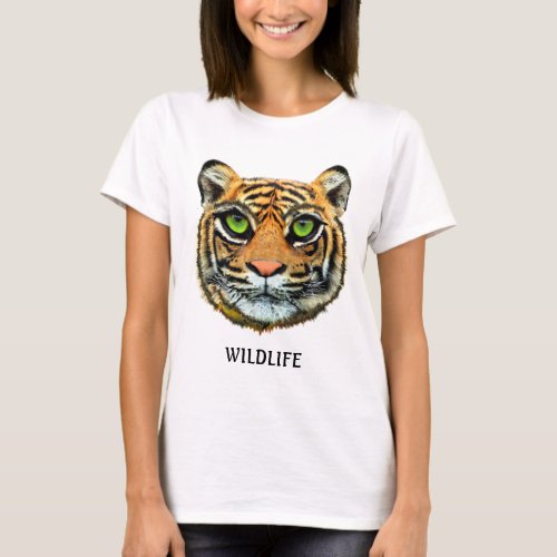 Wild Young Tiger Face  Calligraphy T_Shirt