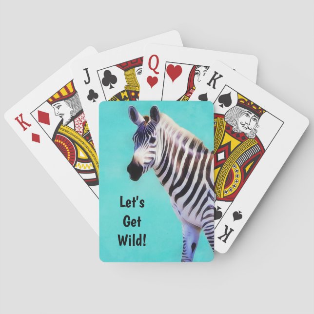 Wild Zebra Art Fun Playing Poker Cards (Back)