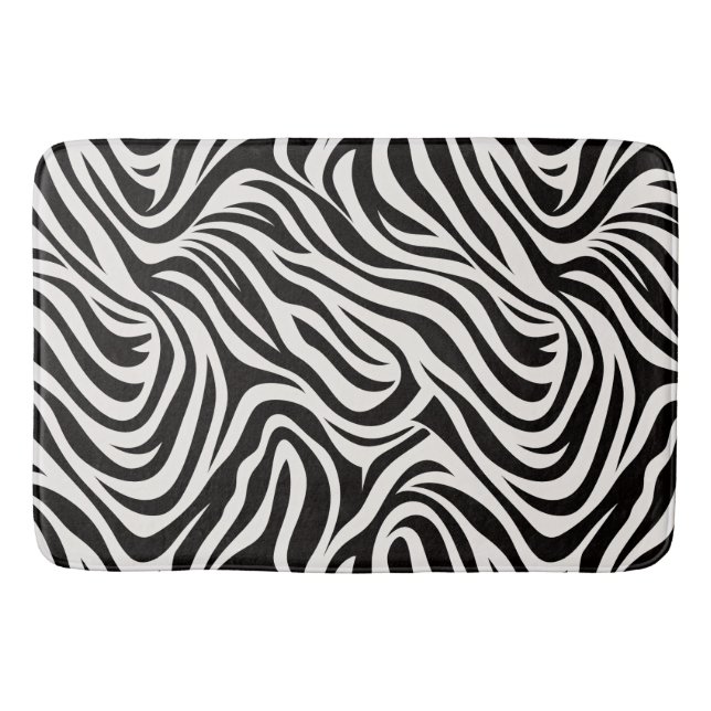 Wild Zebra Bathroom Mat (Front)