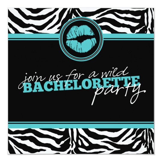 Wild Zebra Fun Bachelorette Party Invitation