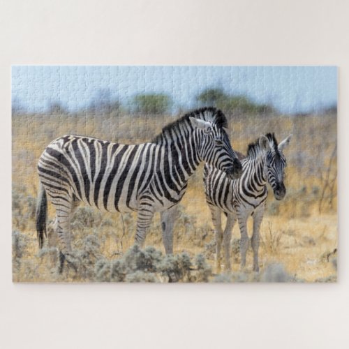 Wild Zebra Mother  Baby Nature Safari Jigsaw Puzzle