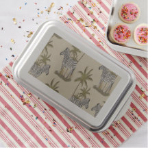 Wild Zebra & Palm Trees Cake Pan With Cover