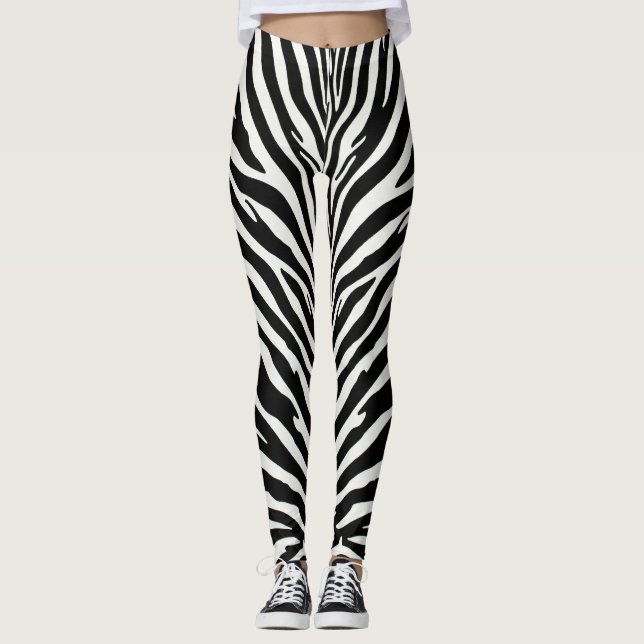Wild Zebra Pattern Leggings (Front)