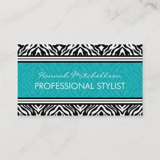 Wild Zebra Professional Business Cards (Front)