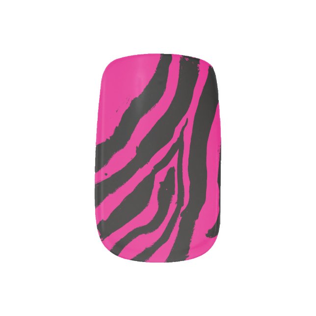 Wild Zebra Stripe Minx Nail Polish Strips Art (Left Thumb)