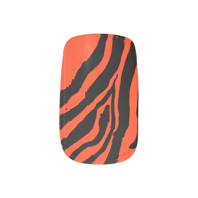 Wild Zebra Stripe Minx Nail Polish Strips Minx Nail Wraps (Left Thumb)
