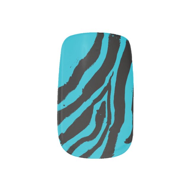 Wild Zebra Stripe Minx Nail Polish Strips Wraps (Left Thumb)