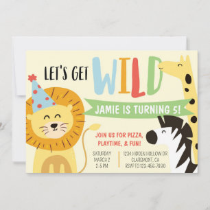 Wild Zoo Party Animals Birthday Invitation