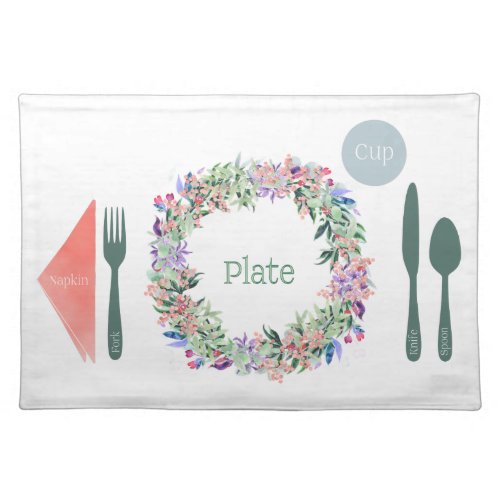 Wildberries Sage Floral Placemat