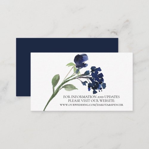 Wildbloom  Classic Blue Bohemian Flowers Website Enclosure Card