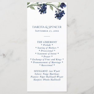 Wildbloom   Classic Blue Bohemian Garden Ceremony Program