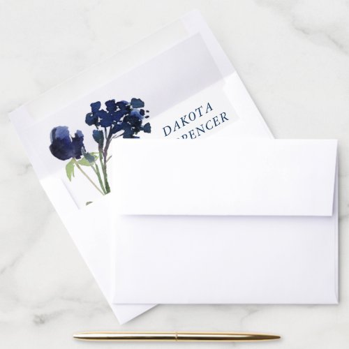 Wildbloom  Classic Blue Bohemian Garden Flower Envelope Liner
