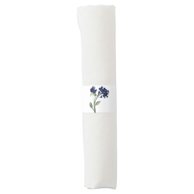 Wildbloom | Classic Blue Bohemian Garden Flowers Napkin Bands (Front)
