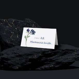 Wildbloom Classic Blue Bohemian Garden Flowers Place Card