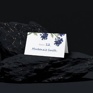 Wildbloom Classic Blue Bohemian Garden Flowers Place Card