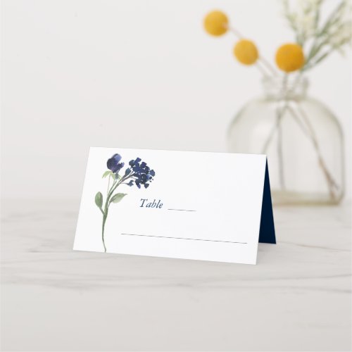 Wildbloom  Classic Blue Bohemian Garden Flowers Place Card