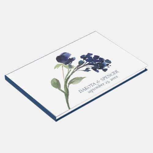 Wildbloom  Classic Blue Bohemian Garden Wedding Guest Book